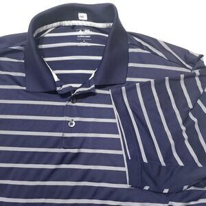 adidas Climacool Polo Shirt Mens XL Blue Striped Golf Performance Lightweight